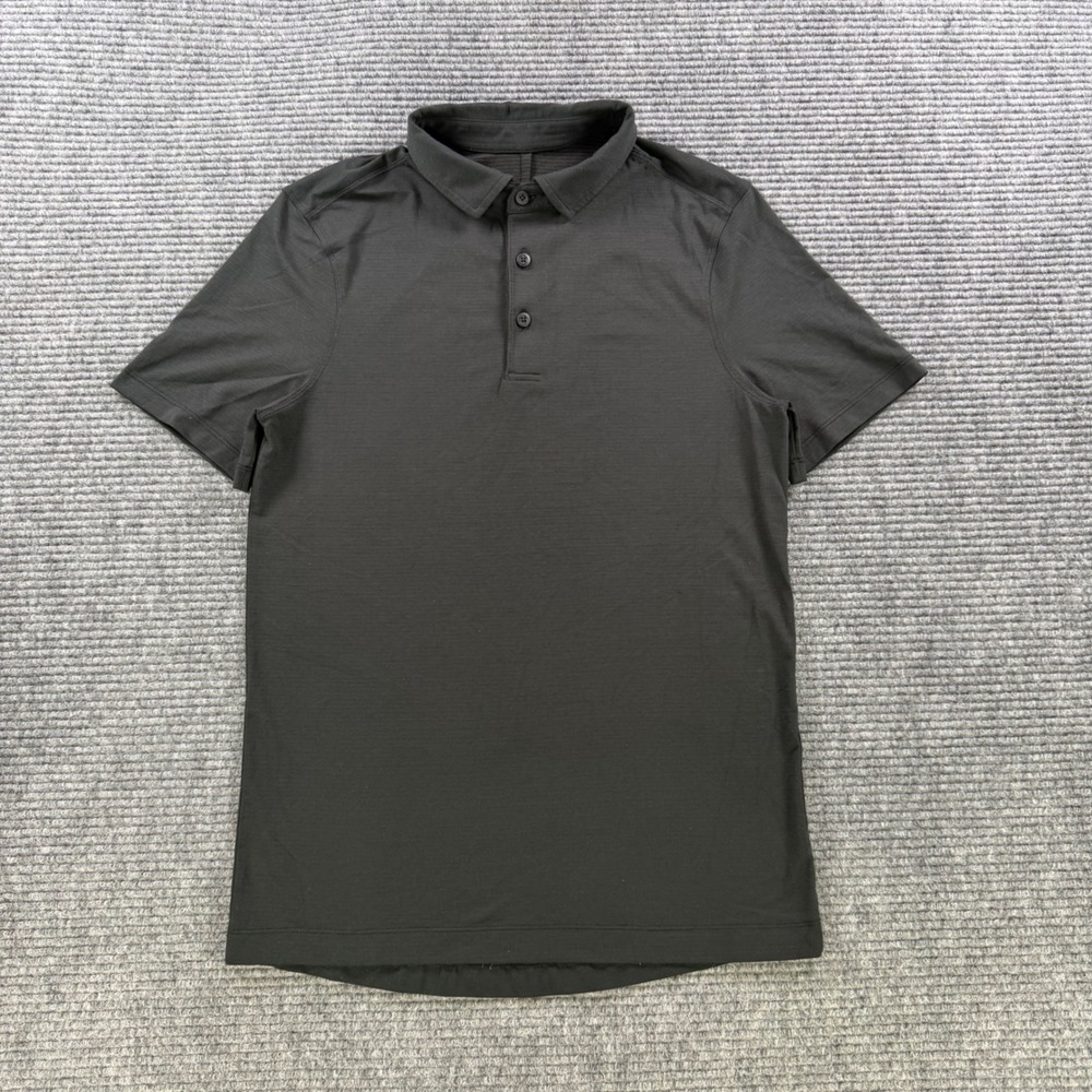 Lululemon Metal Vent Tech Polo Shirt Short Sleeve Black Mens READ Fits‎ Medium